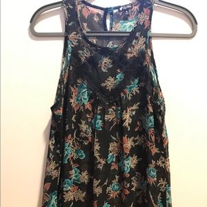 Nordstrom Black Floral Tank
